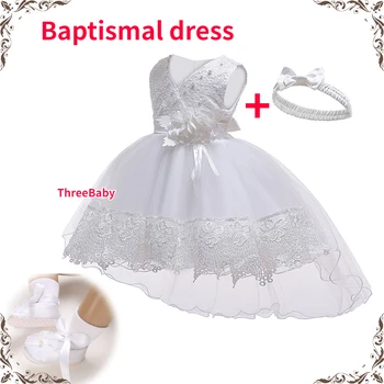 Kūdikių Suknelė Mergaitėms 0 6 Mėnesių Balta Krikšto Suknelė Nėriniais, Gale Princesė Suknelės Kūdikio Gimtadienio Apranga Vestuvių Suknelė