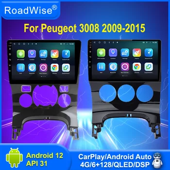 Roadwise Android Automobilio Radijo Multimedijos CarPlay Už Peugeot 3008 2009 m. 2010 m. 2011 m. 2012 m. 2013 m. 2015 m 4G Wifi GPS 2 din DSP DVD Galvos uint